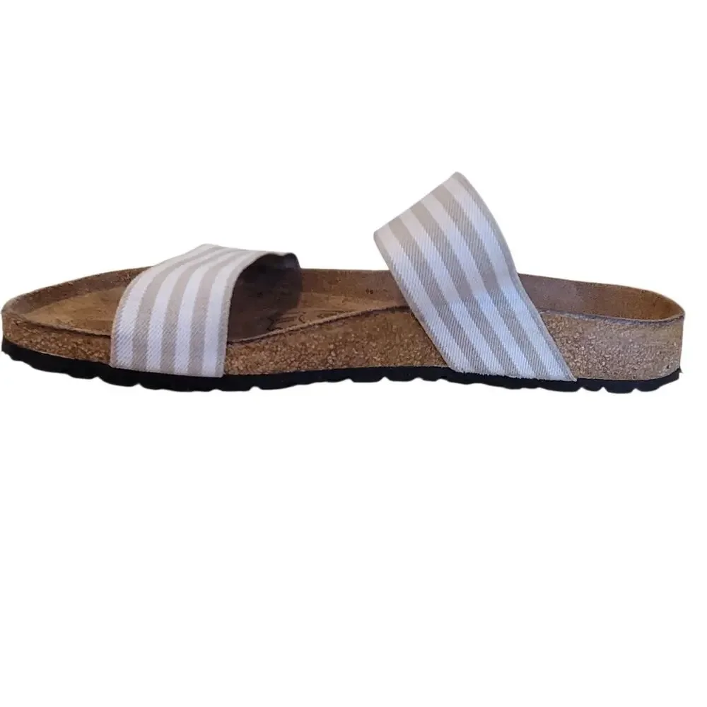 Birkenstock Birkies Womens Curacao Stripe Stretch Straps Sandal Slides 40